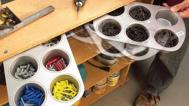 Organize Your Hardware with Muffin Tins During Your Appliance Repairs