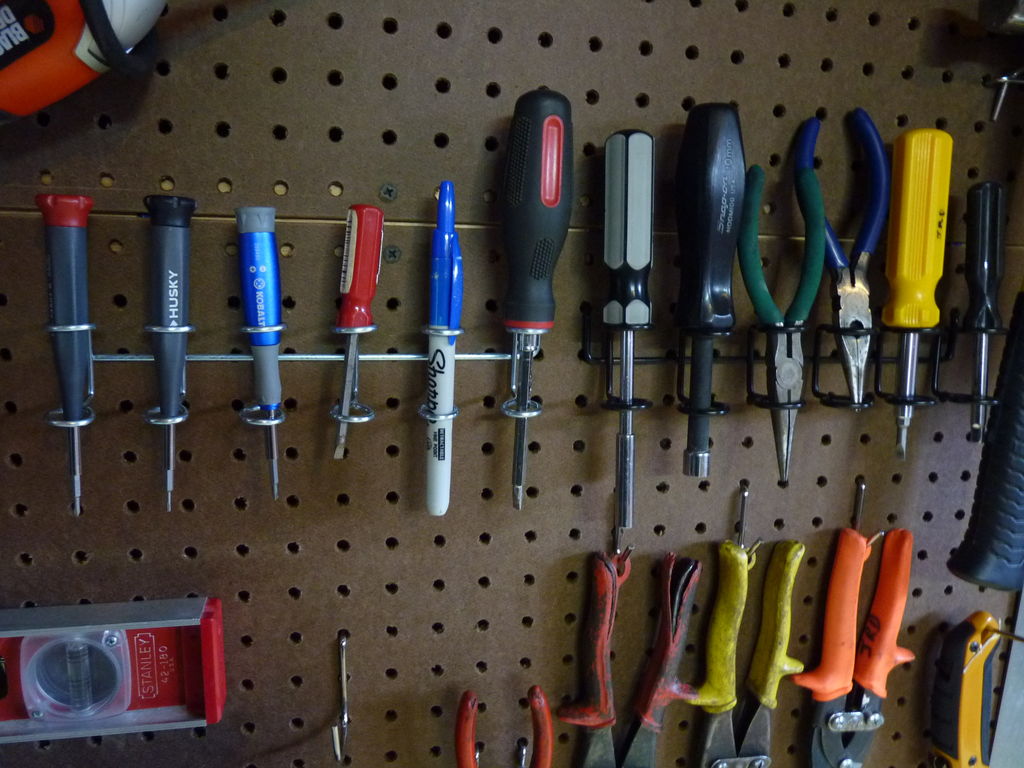 Big tools. Pegboard for PC. Tools today. Sat Tool Bullnoses for Hanger. Big Tool.