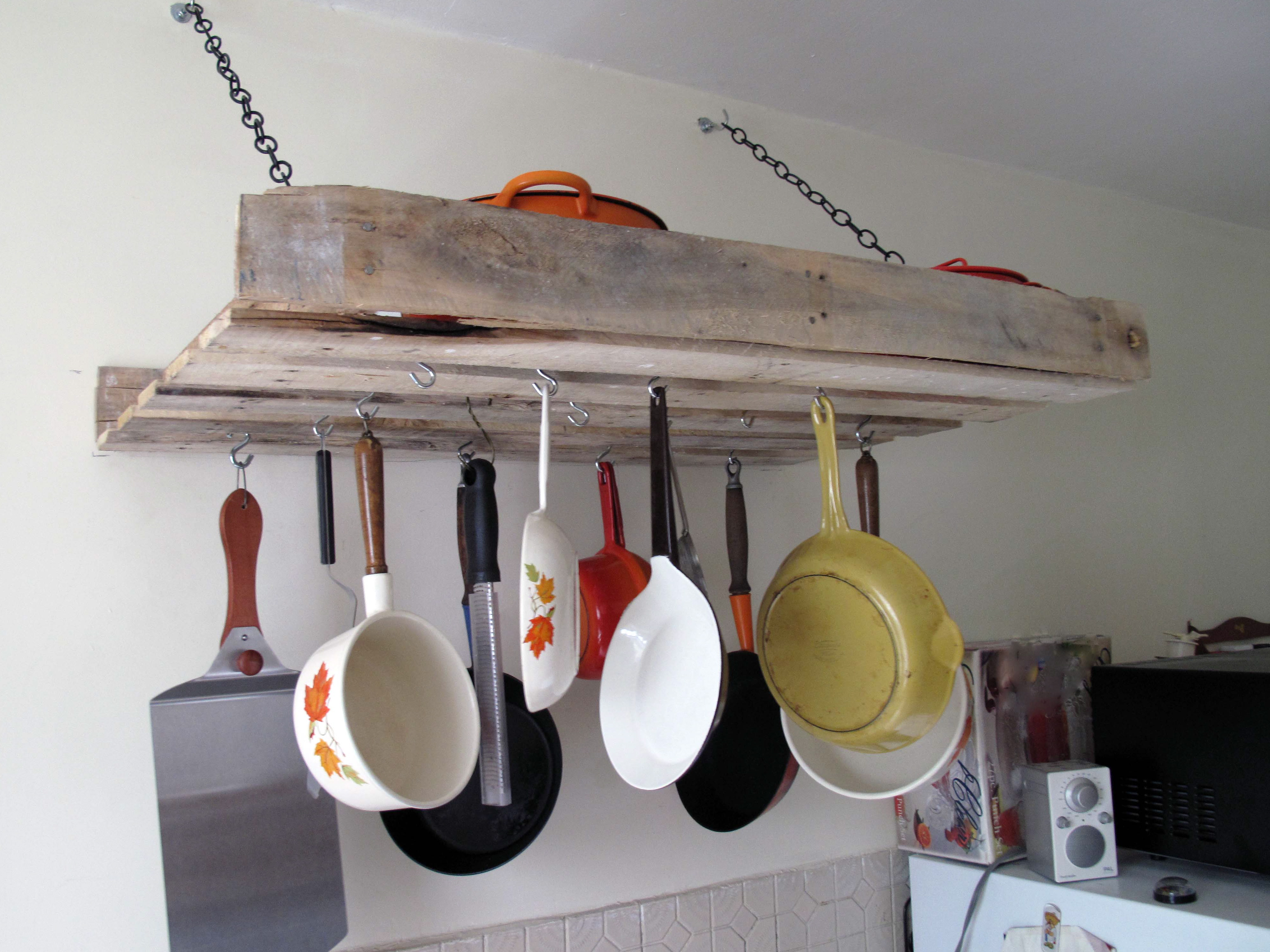 Upcycle an Old Wooden Pallet Into a Vintage Pot Rack