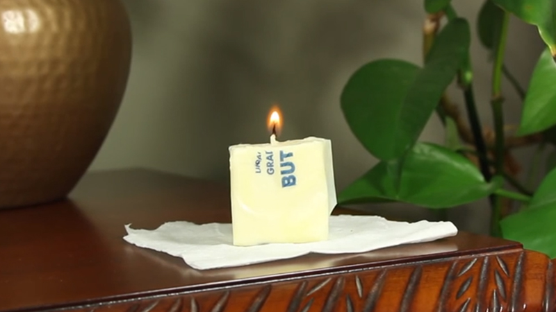 How to Make an Emergency Candle Out of Toilet Paper and Butter
