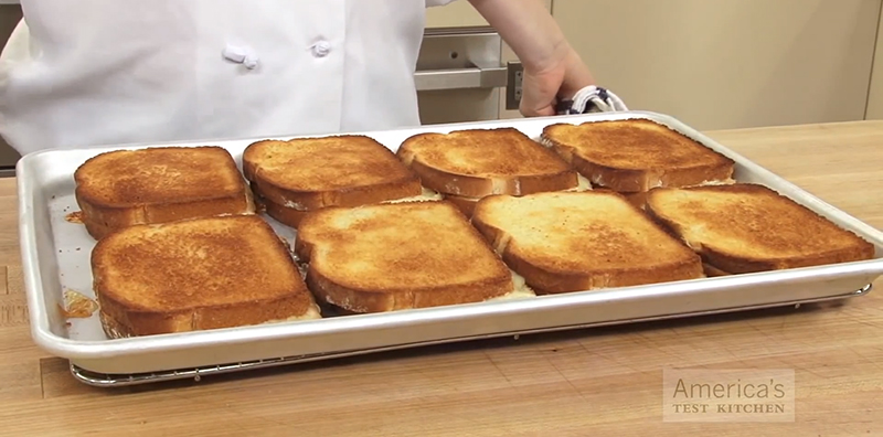 Make 8 Grilled Cheese Sandwiches with 2 Baking Sheets