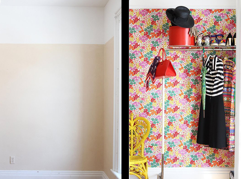 Apply Fabric to Walls with Liquid Starch for Temporary Wallpaper