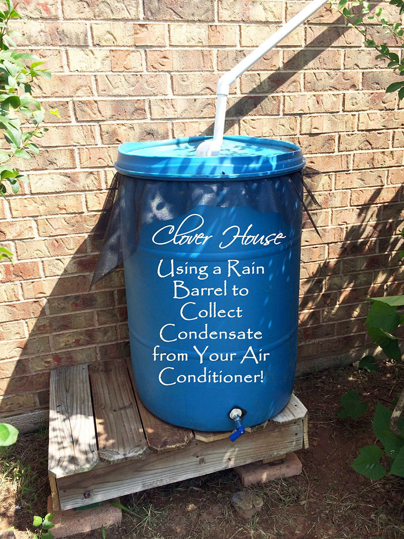 Collect Gallons of Water from an Air Conditioner with a Rain Barrel