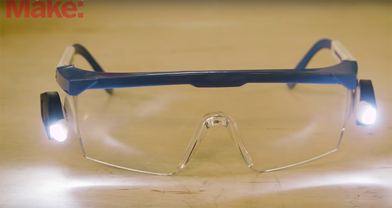 Add Adjustable Magnetic Lights to Safety Glasses with Sugru