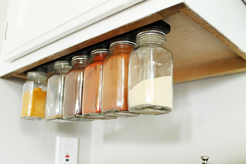 Use Magnetic Strips for Hanging Spices