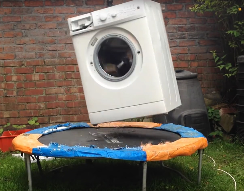 Check Out This Washing Machine with a Brick Inside