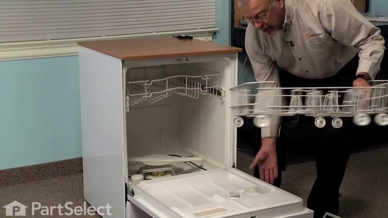 Replacing Lower Rack Roller Axle on a Hotpoint Dishwasher Appliance Video