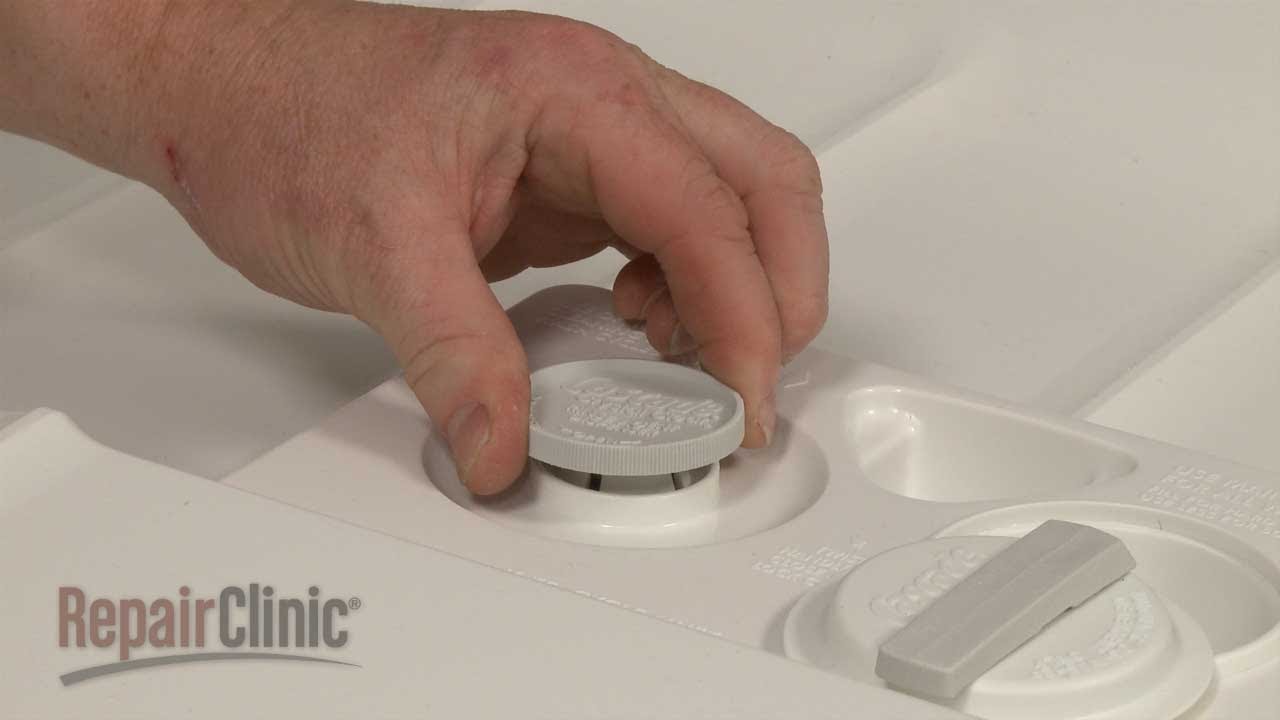 Replacing the Rinse Aid Dispenser Cap on a GE Dishwasher | Appliance Video