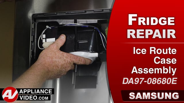 Samsung RF22K9581SR Refrigerator – Dispenser door not opening – Ice Route Case Assembly