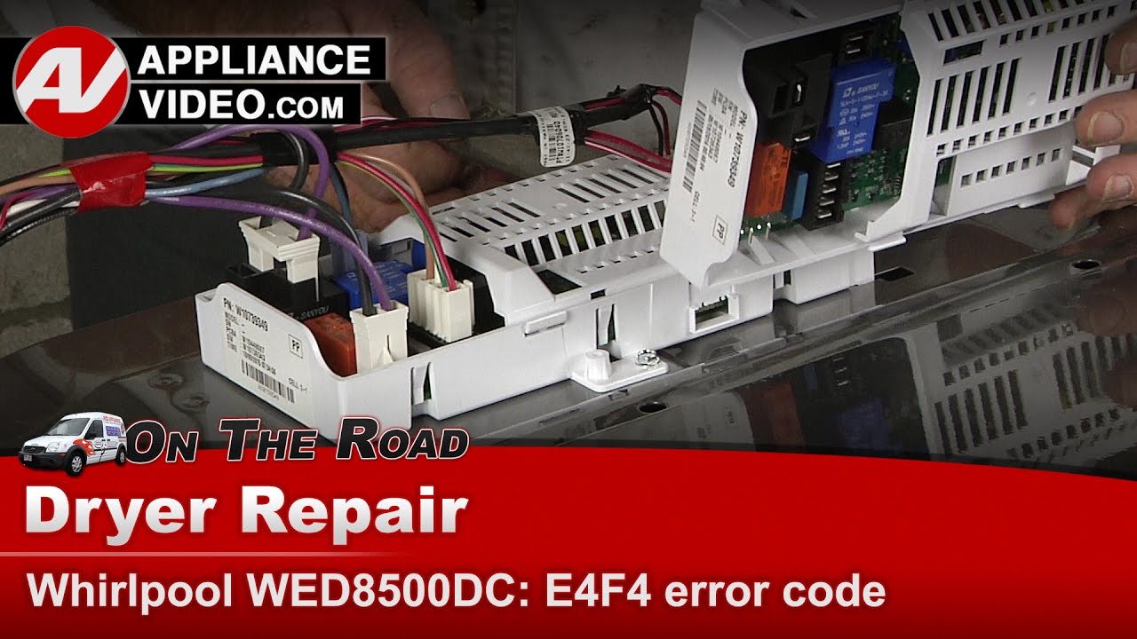 Whirlpool WED8500DC Dryer Dryer will not run. F4E4 error code