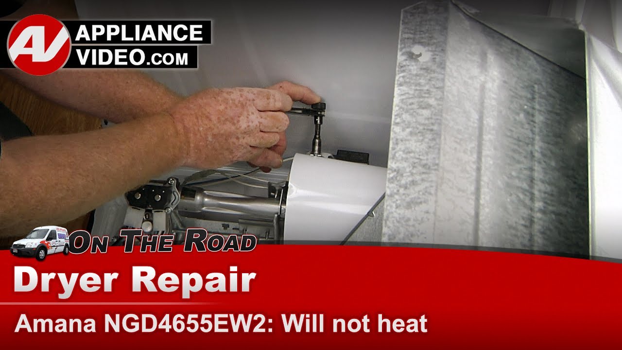 Amana NGD4655EW2 Dryer No heat Flame Sensor Appliance Video