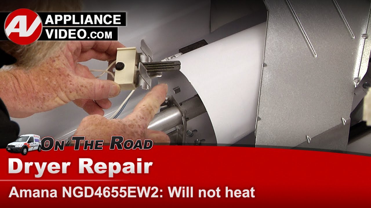 Amana NGD4655EW2 Dryer No heat Ignitor Appliance Video
