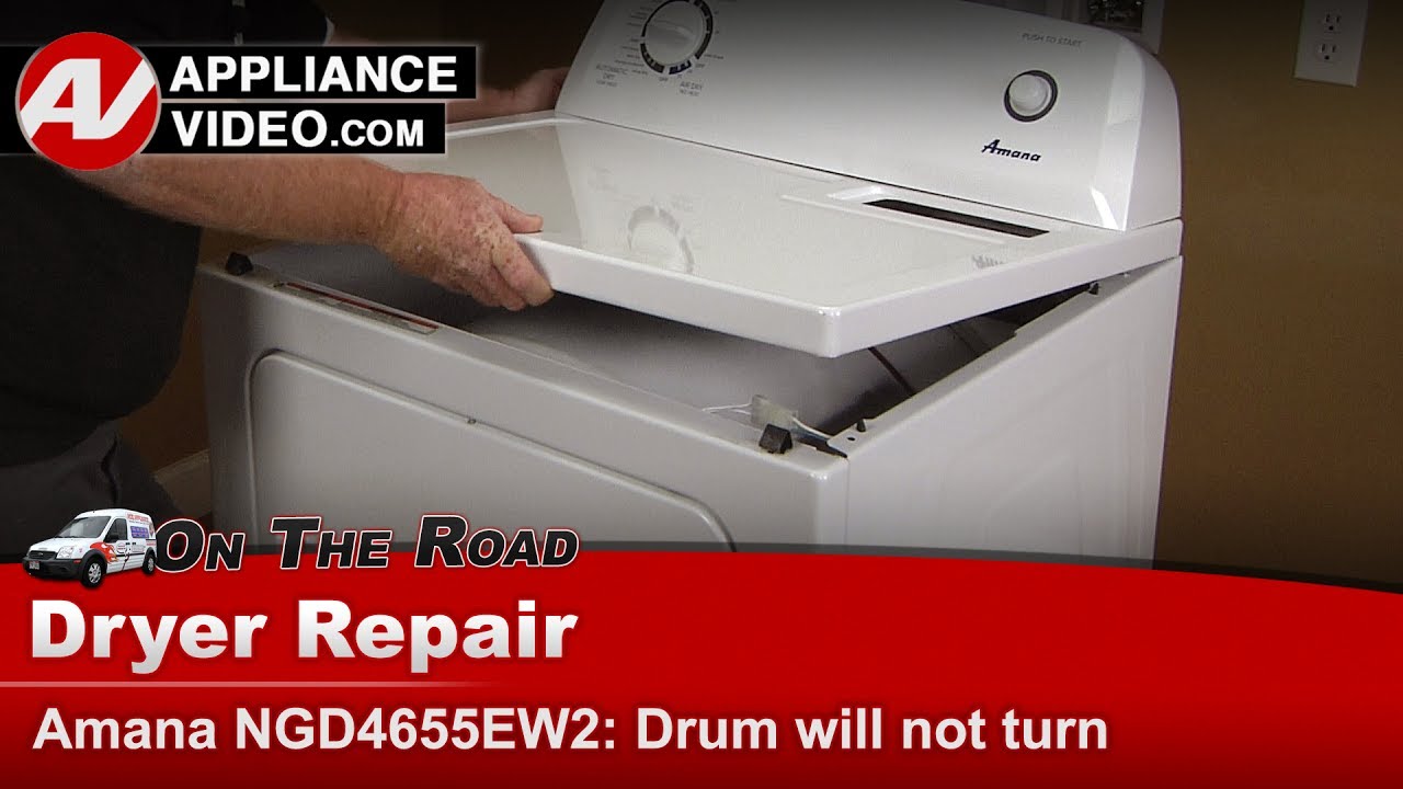 Amana NGD4655EW2 Dryer No tumble Drive Belt Appliance Video