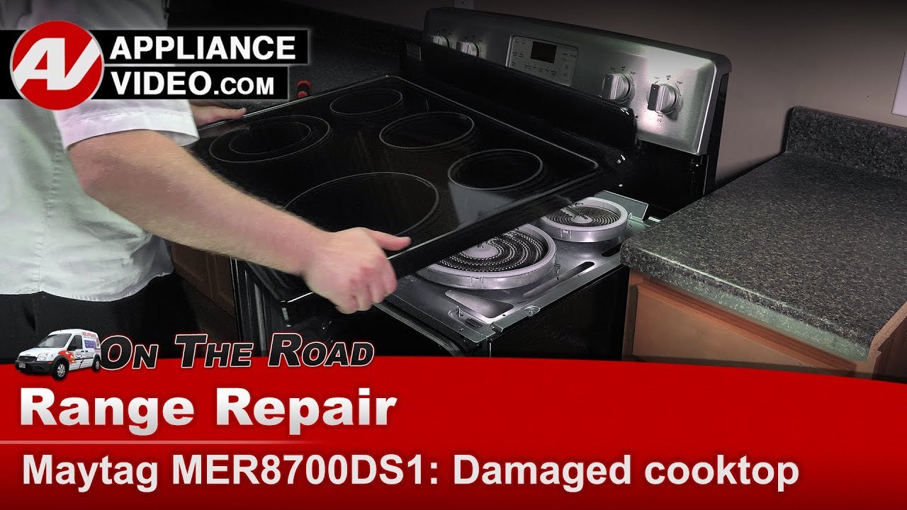 Maytag Mer8700ds1 Stove Damaged Cooktop Cooktop Appliance Video