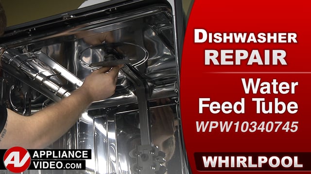 Whirlpool WDF560SAFM2 Dishwasher – Water leaking down the front – Water Feed Tube