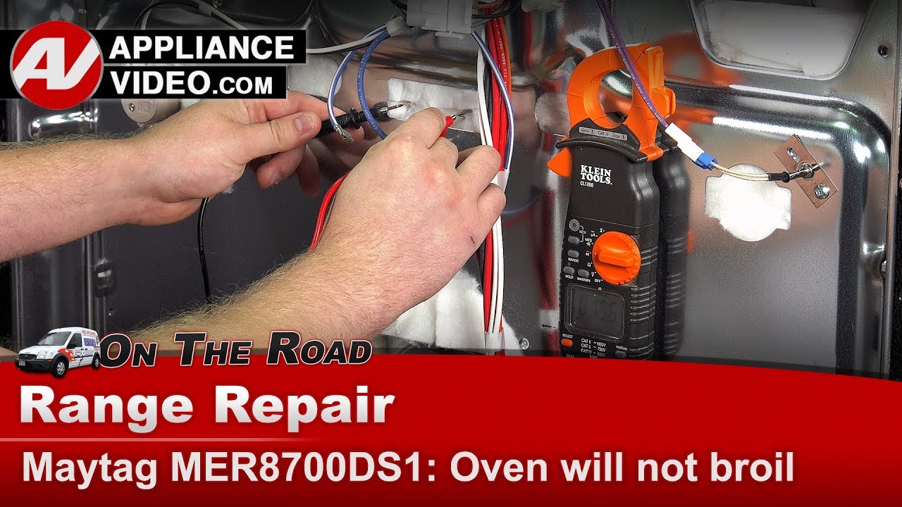 Maytag MER8700DS1 Stove Oven will not broil Broil Element