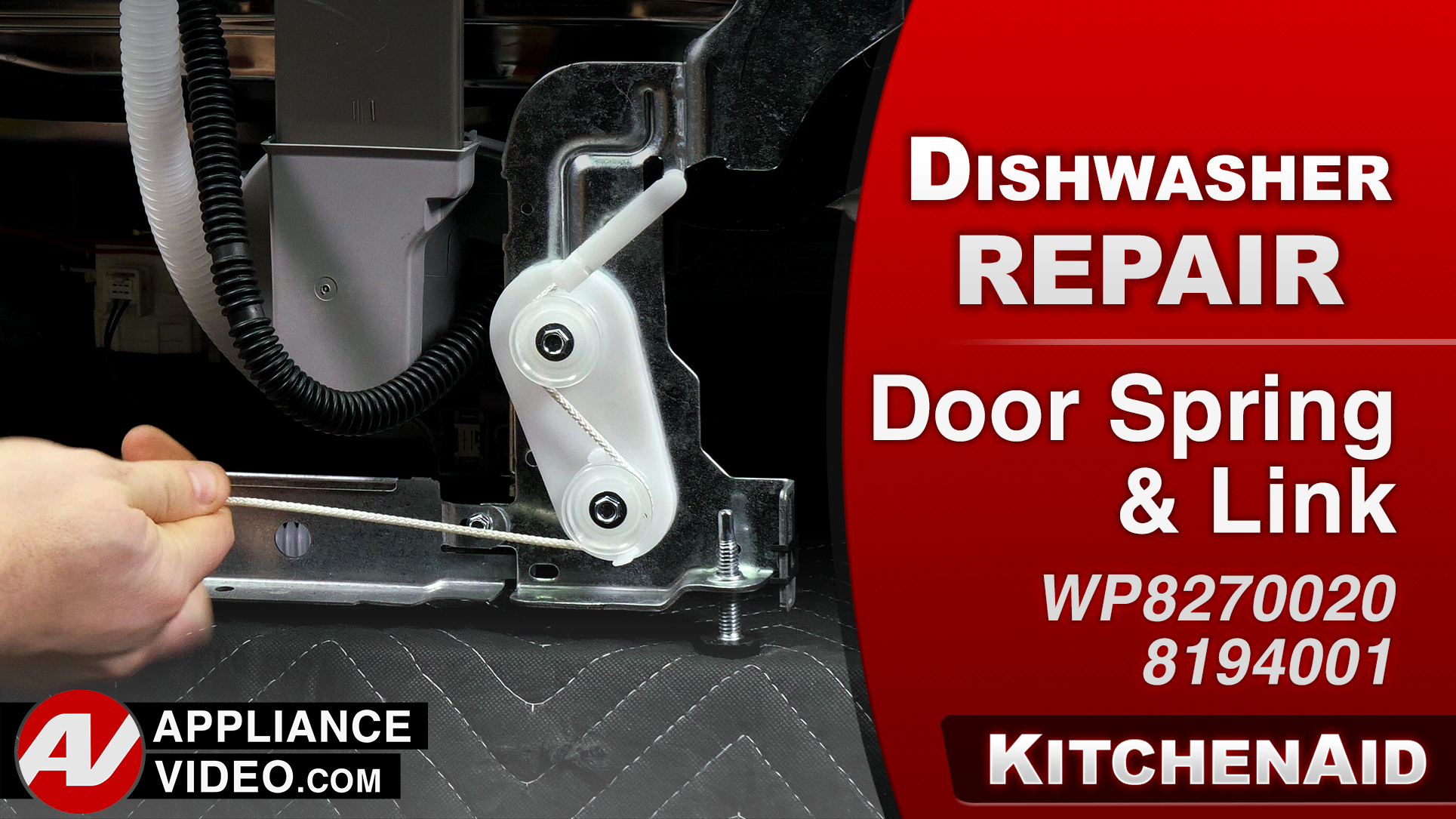 KitchenAid KDTM354ESS3 Dishwasher – Door falls open – Door Spring