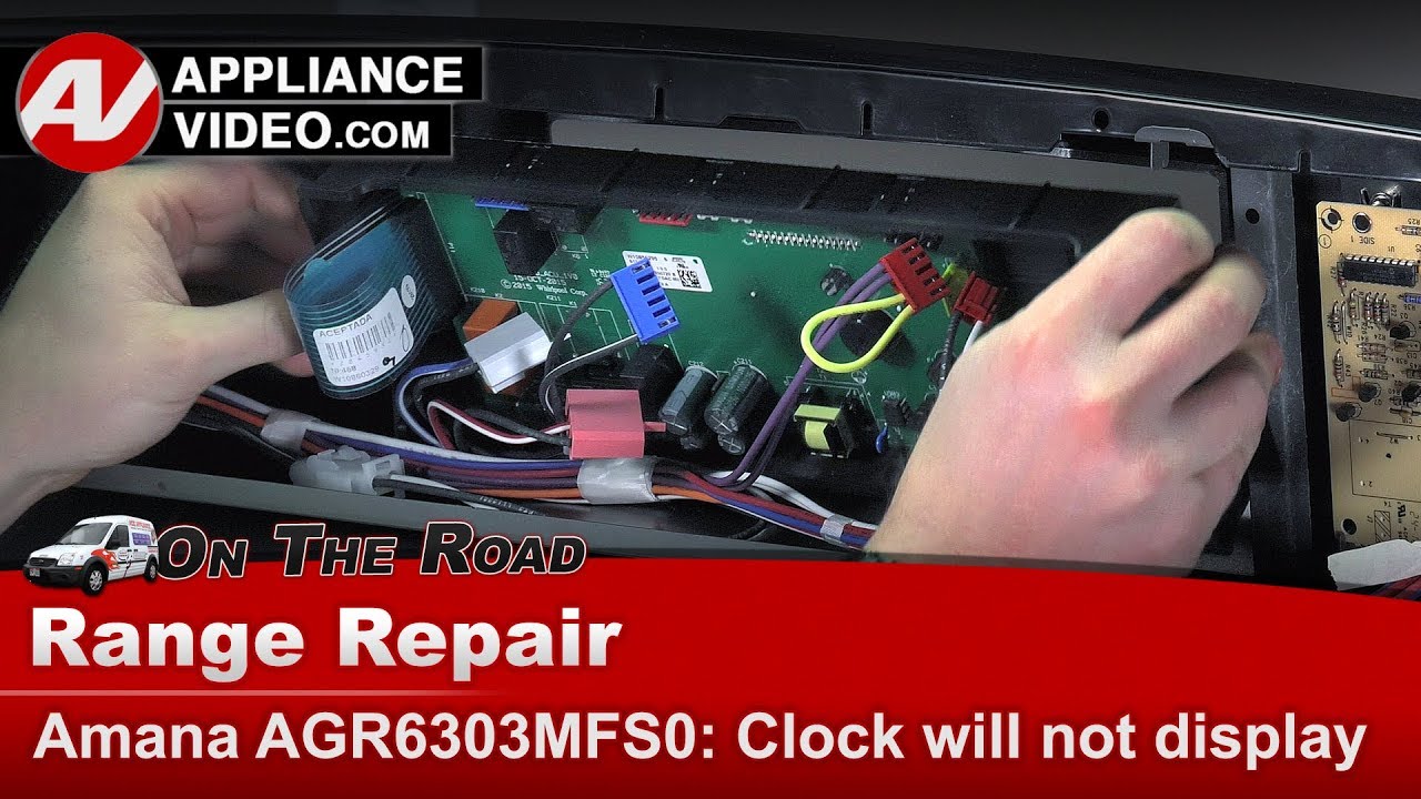 Amana AGR6303MFS0 Stove Clock will not display Electronic Control