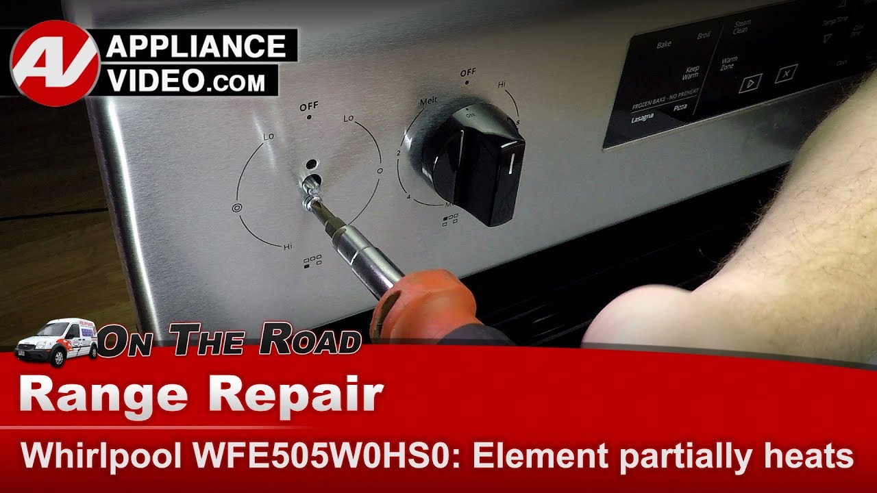 Whirlpool WFE505W0HS0 Stove Element partially heats Dual Element