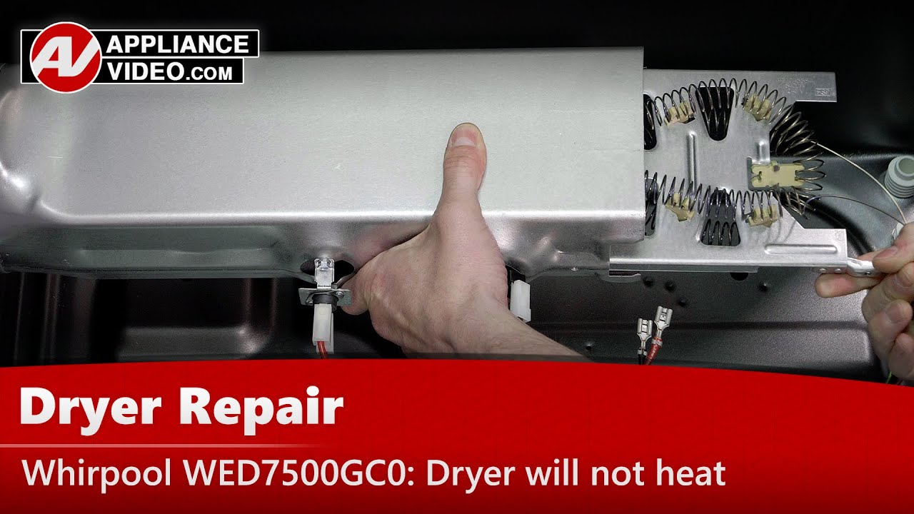 Whirlpool WED7500GC0 Dryer Dryer will not heat Heating Element