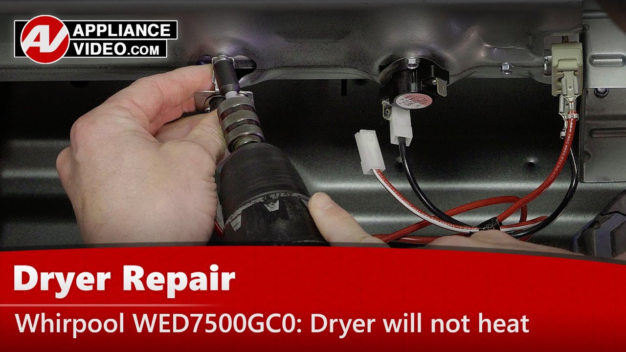 Whirlpool WED7500GC0 Dryer Dryer will not heat Hilimit Thermostat