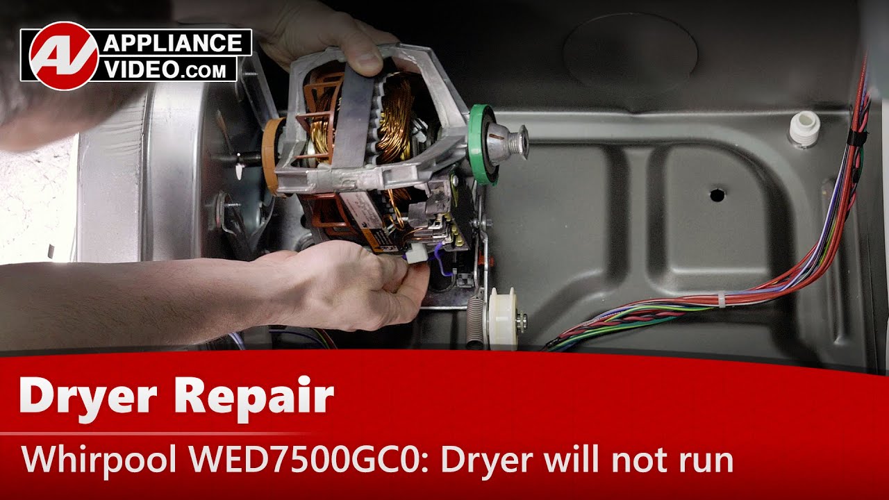 Whirlpool WED7500GC0 Dryer Dryer will not run Drive Motor