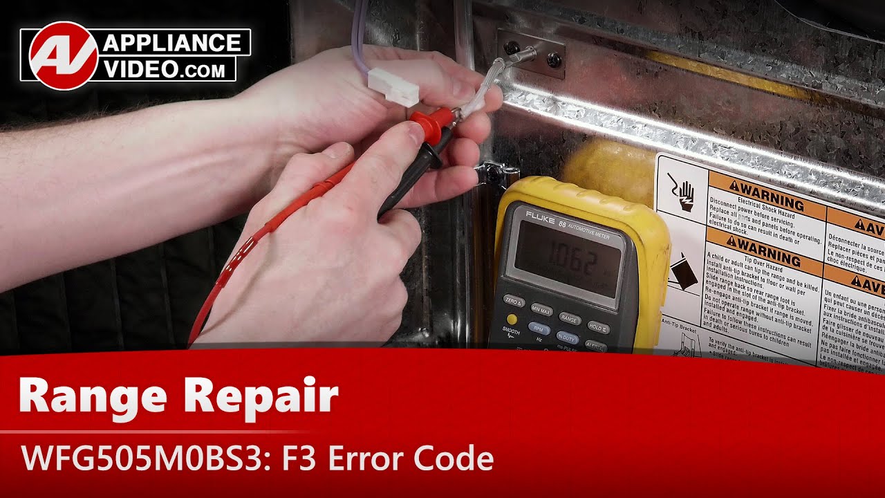 Whirlpool WFG505M0BS3 Stove F3 error code Temp Sensor Appliance Video