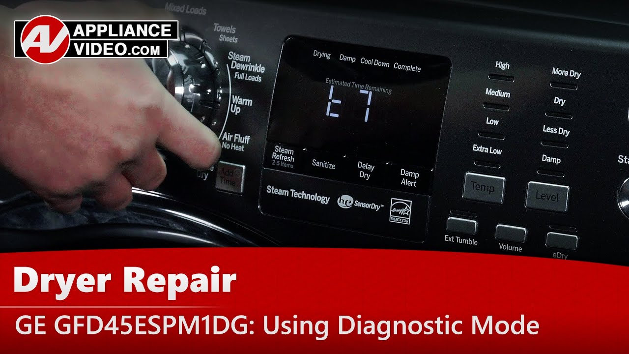 GE GFD45ESPM1DG Dryer Diagnostic Mode Appliance Video