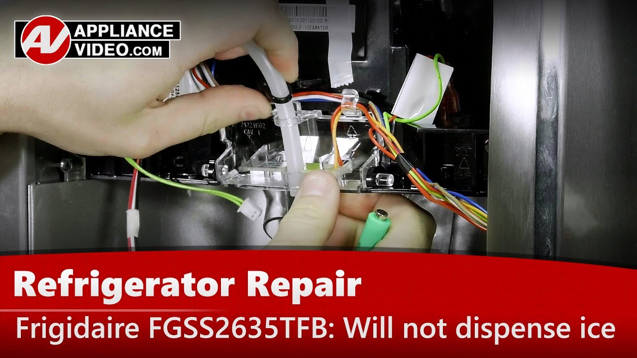 Frigidaire FGSS2635TFB Refrigerator Will not dispense water Dispenser Assembly Appliance Video