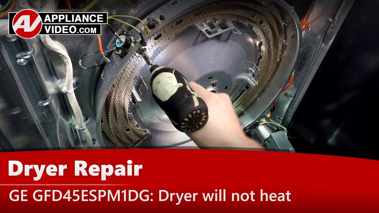 GE GFD45ESPM1DG Dryer Dryer will not heat Heater Assembly Appliance Video